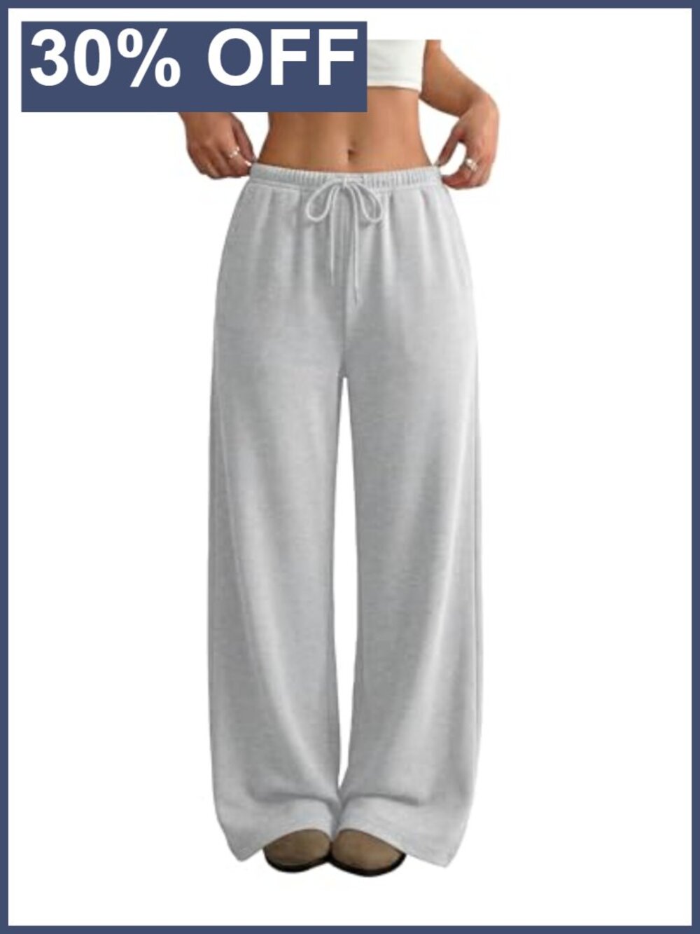 Cotton Blend Wide Leg Sweatpants High Waisted Baggy Track Pants